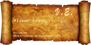 Vizner Ervin névjegykártya